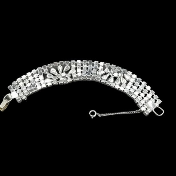 Vintage Kramer Hollywood Glam Rhinestone Bracelet - Picture 5 of 6